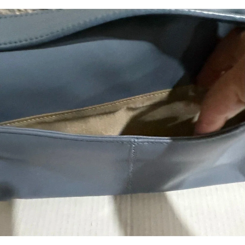 Charter Club Blue Gray Crossbody Bag Adjustable Strap Tassel Flap